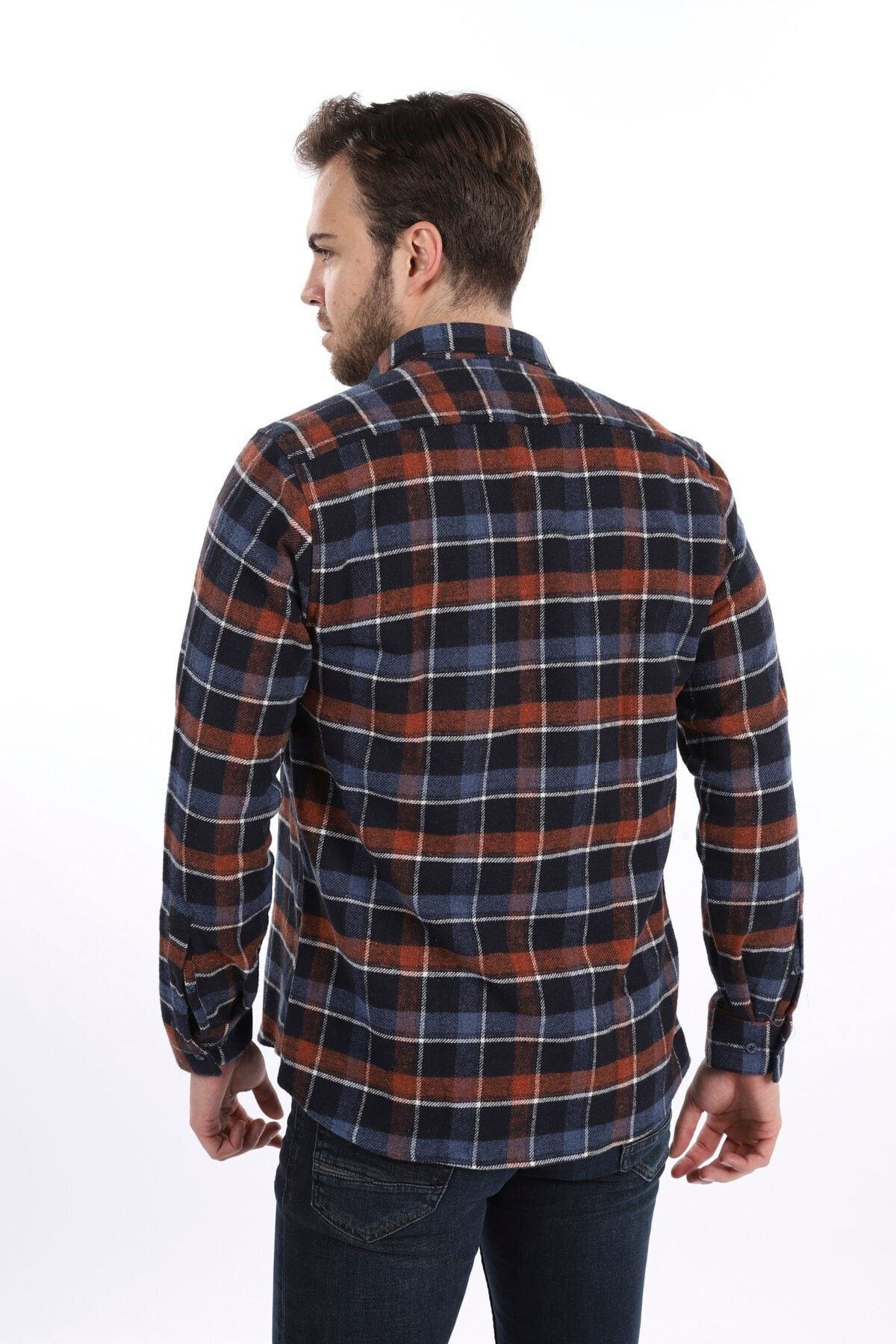 Kahverengi Slim Fit Oduncu Gömlek