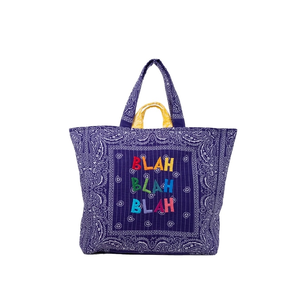 LEO Quilted Tote Çanta - Mor&Sarı - BLAH BLAH BLAH