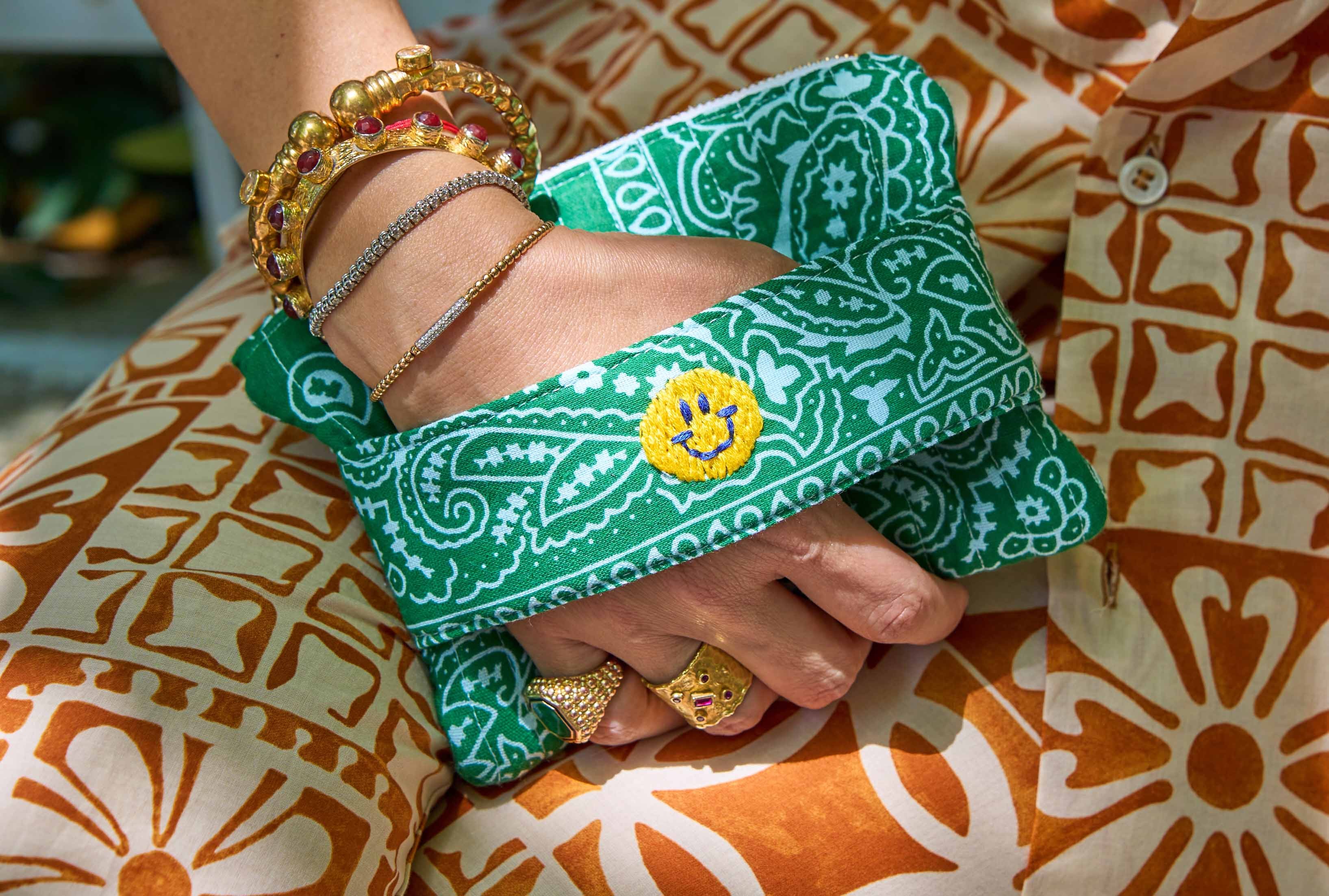 MIMI Clutch - Yeşil - SMILEY FACE