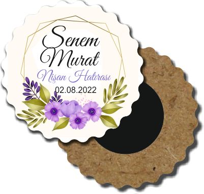 Ahşap Nişan Magneti 16
