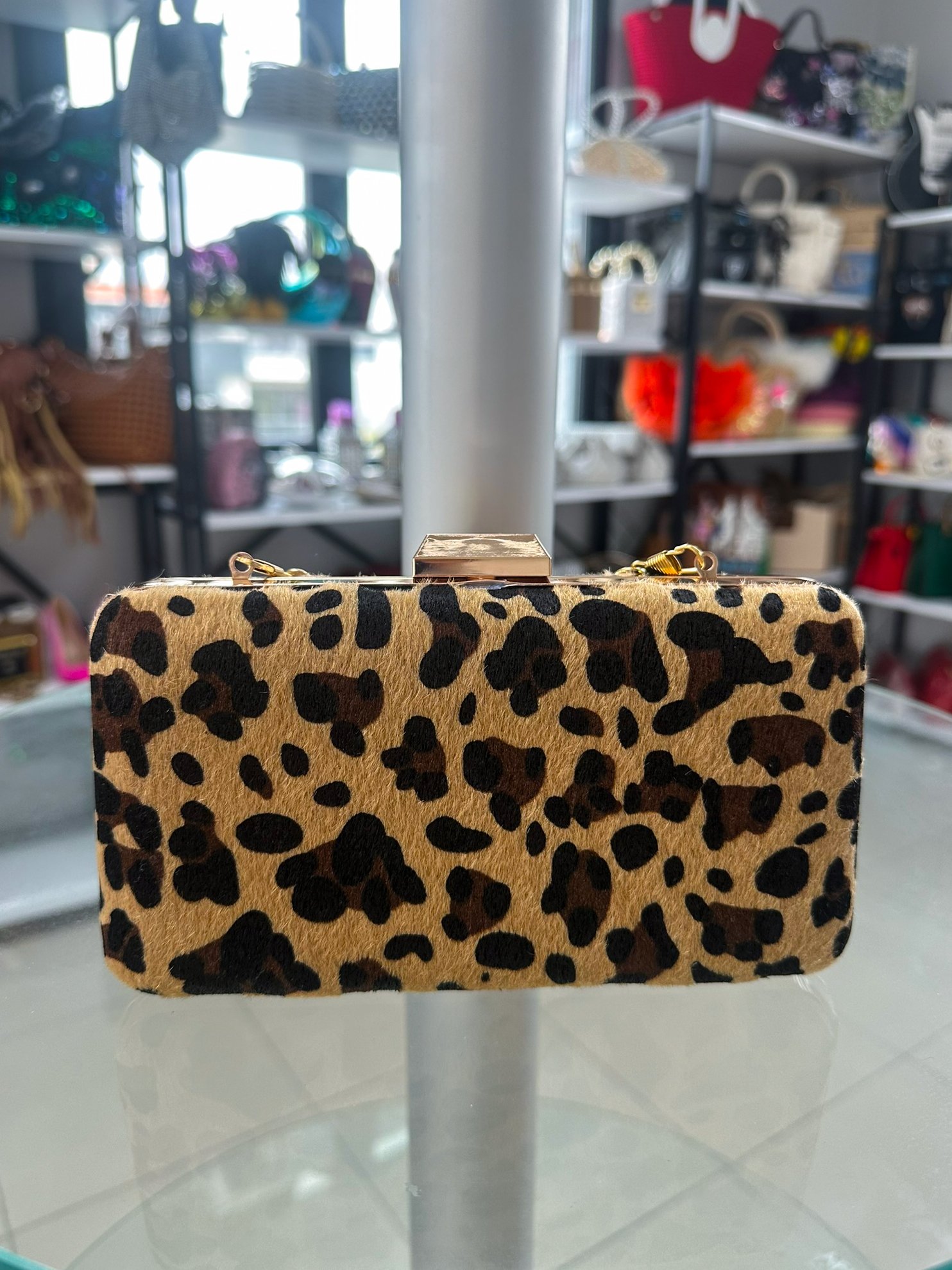 Gusto Leopar Desen Clutch Çanta