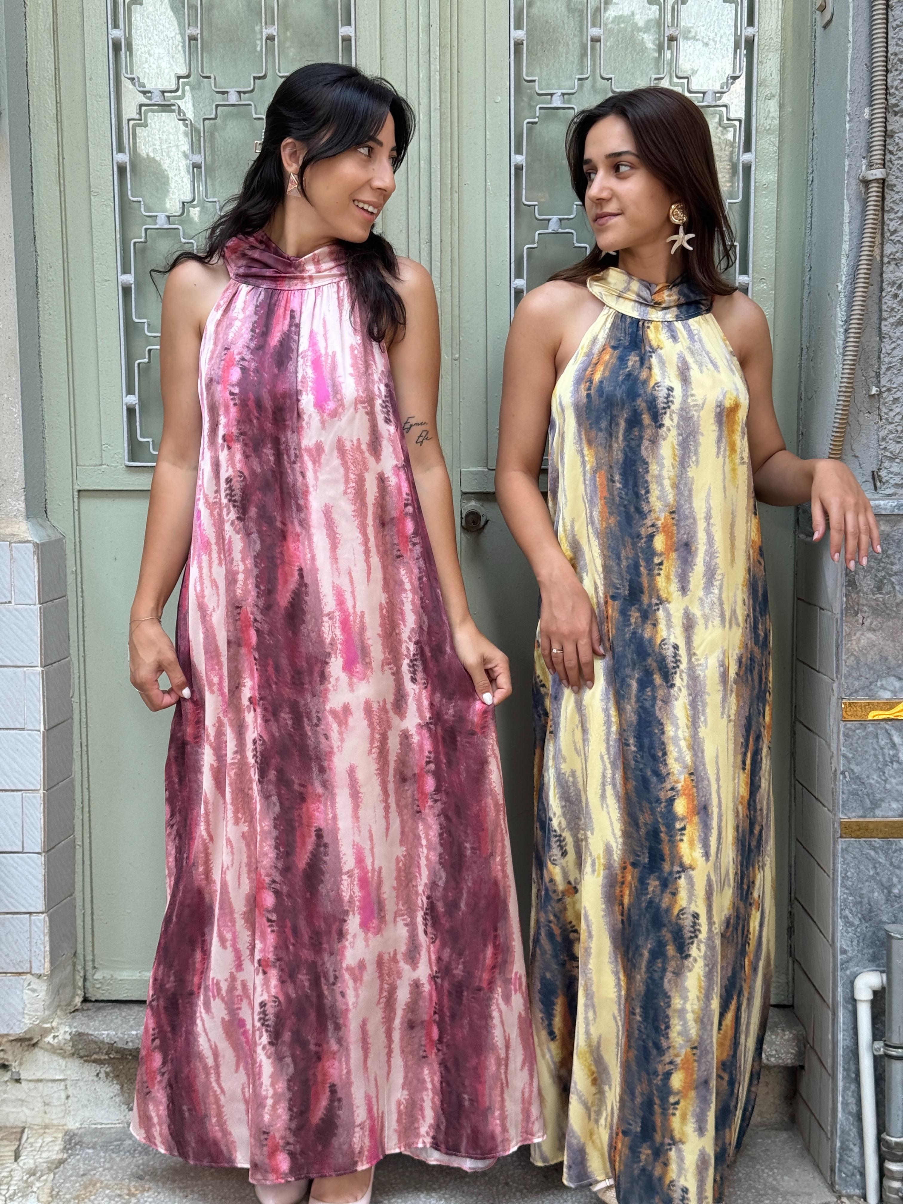 Elbise - Pembe Desen
