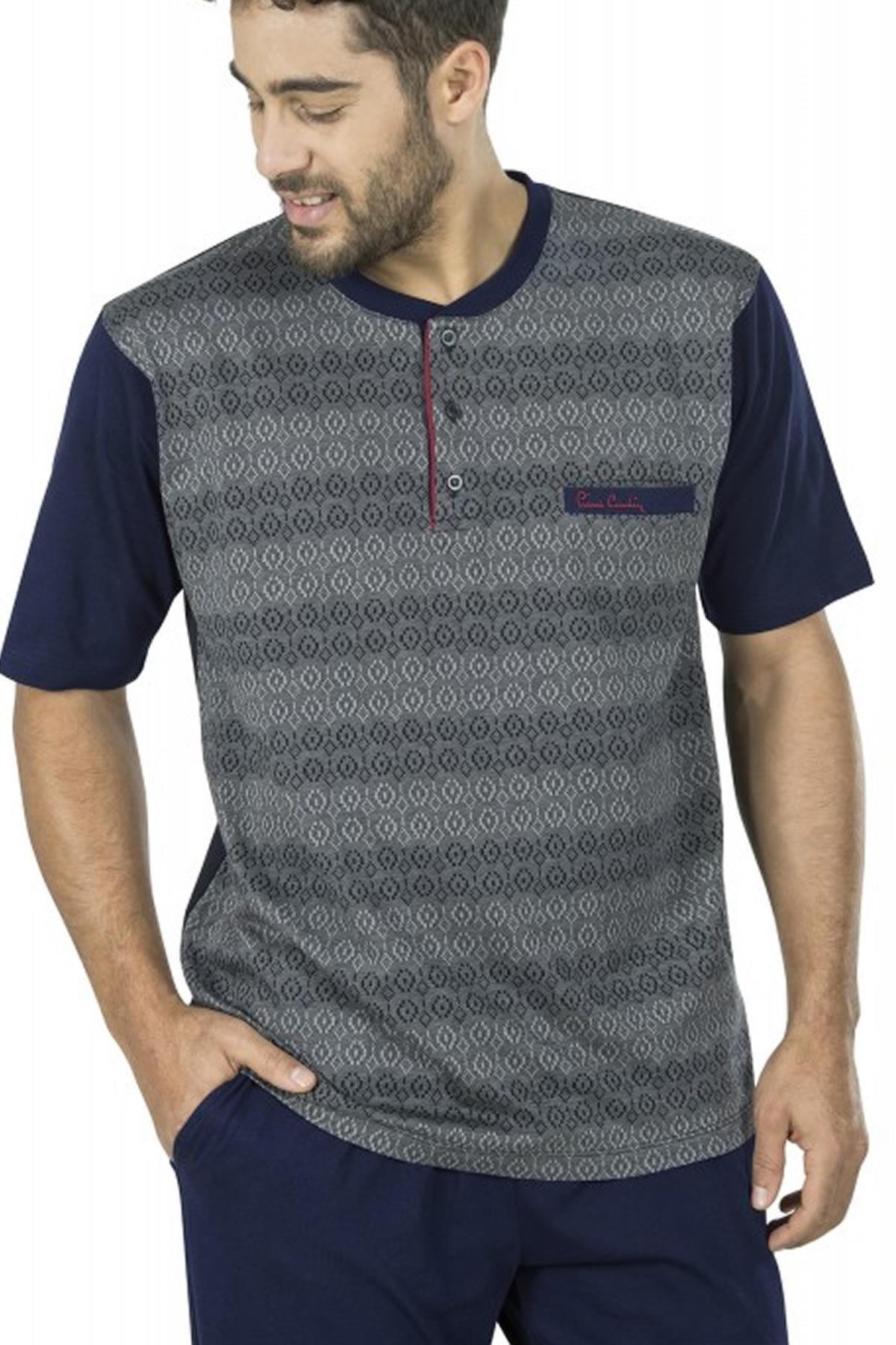 Pierre Cardin Erkek 5446 Pamuklu Penye Jakarlı 3'lü Pijama Takımı