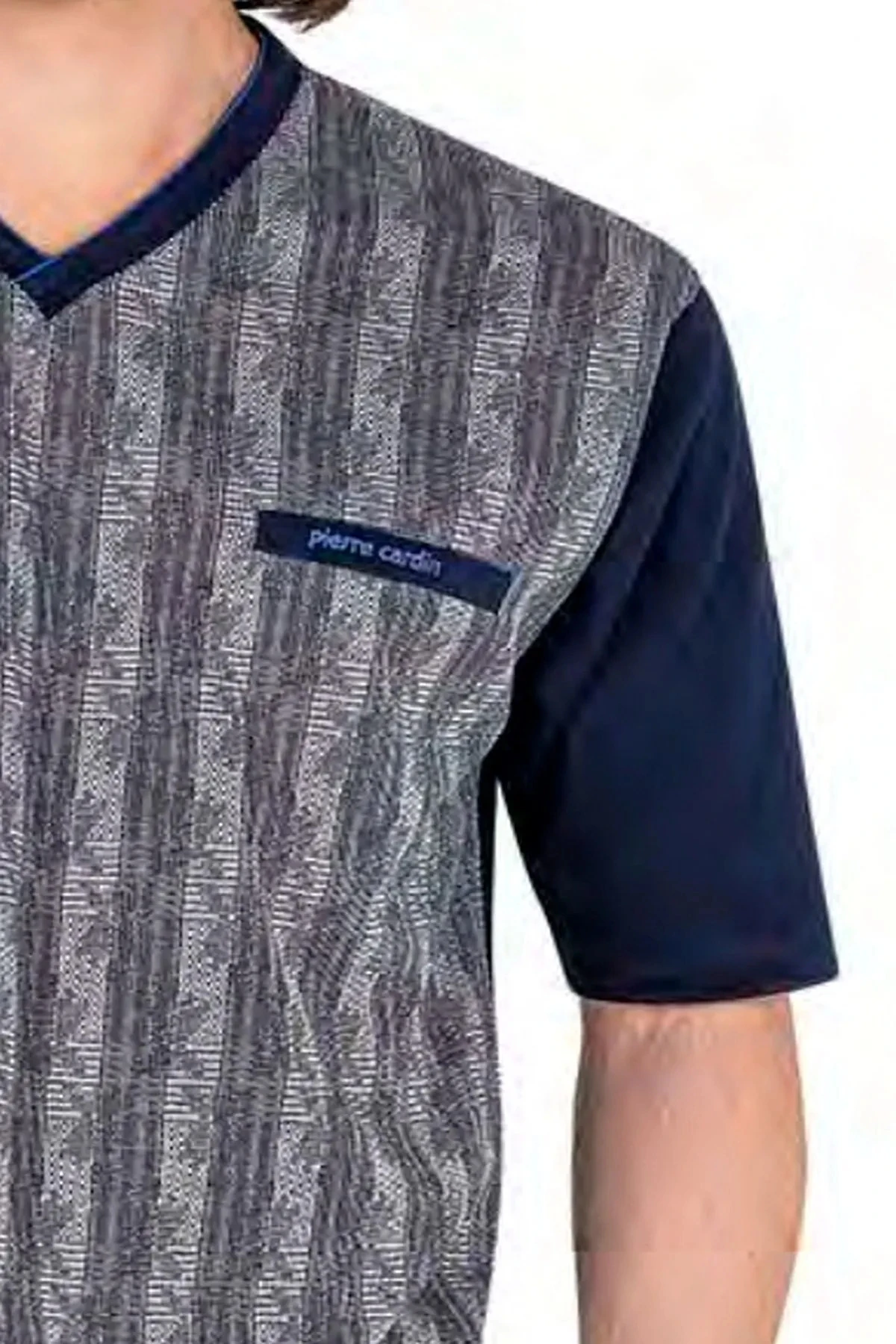 Pierre Cardin 6052 Erkek Kısa Kollu Jakarlı 3'lü Pijama Takım