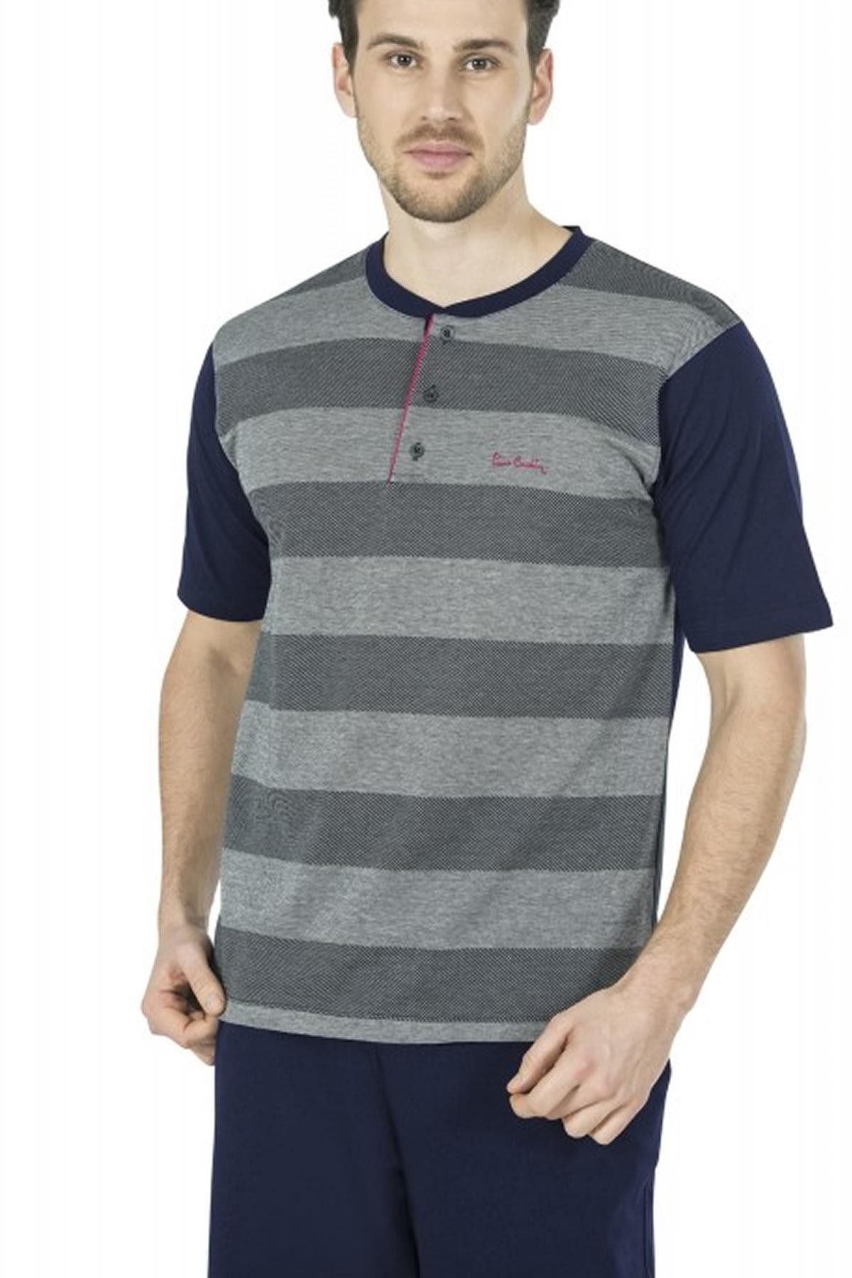 Pierre Cardin Erkek 5451 Pamuklu Penye Jakarlı 3'lü Pijama Takımı Bordo