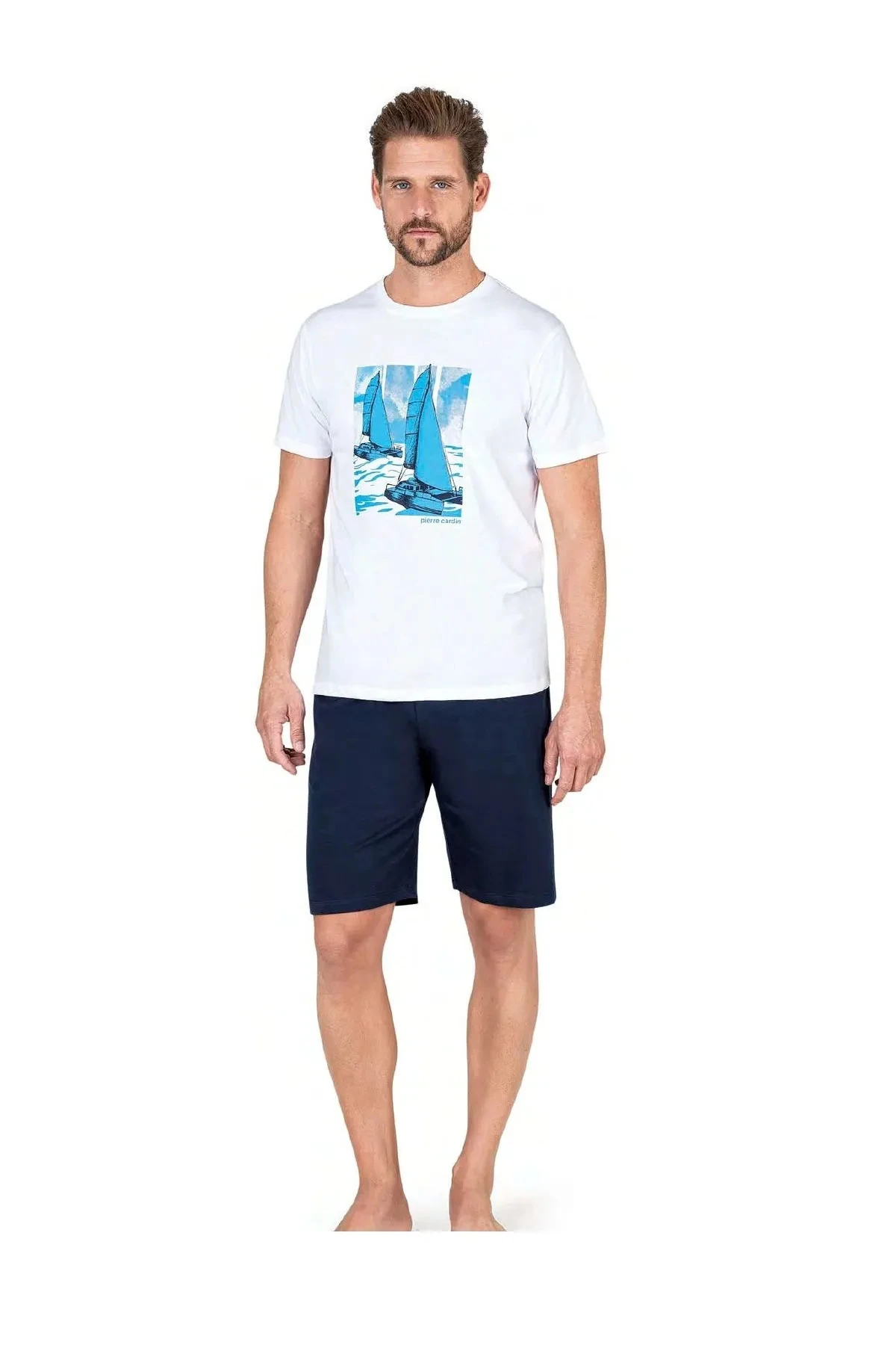 Pierre Cardin 6039 Erkek Kısa Kollu Şortlu Pijama Takım