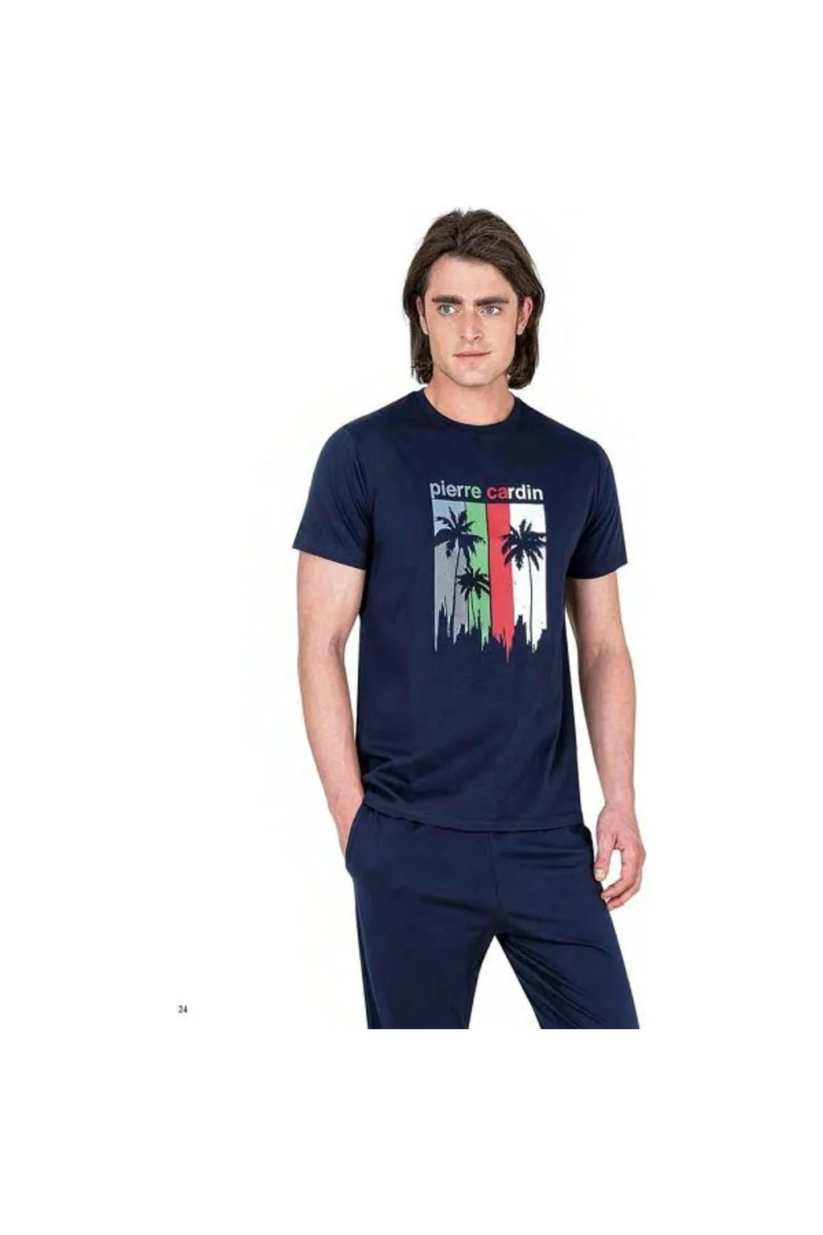 Pierre Cardin 6041 Erkek Kısa Kollu Penye Pijama Takım