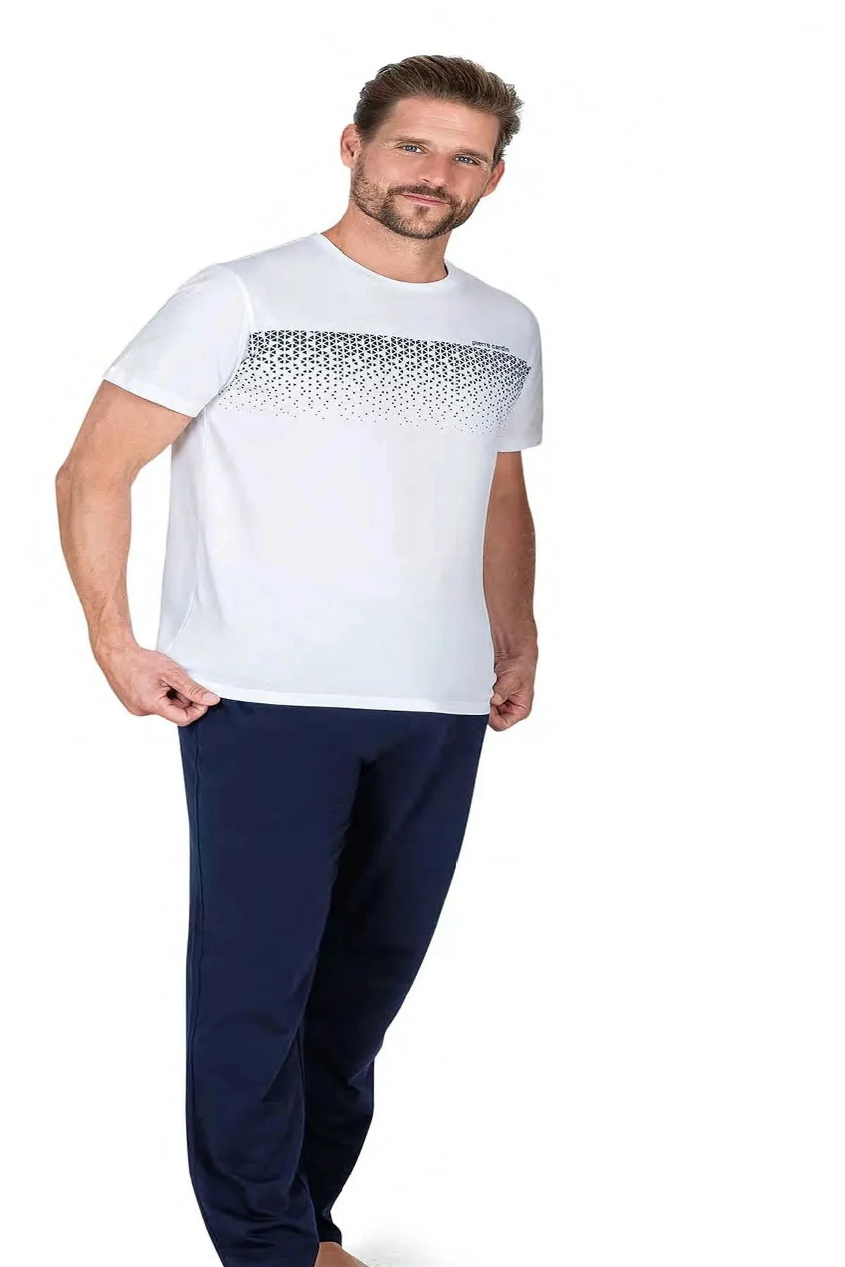 Pierre Cardin 6045 Erkek Kısa Kollu Penye Pijama Takım