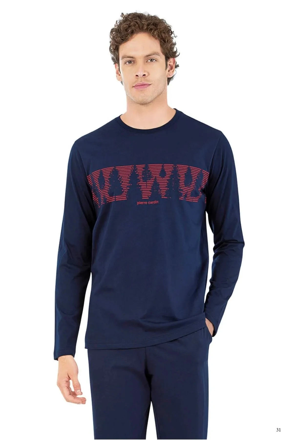 Pierre Cardin 6068 Erkek Uzun Kollu Bisiklet Yaka Pijama Takım