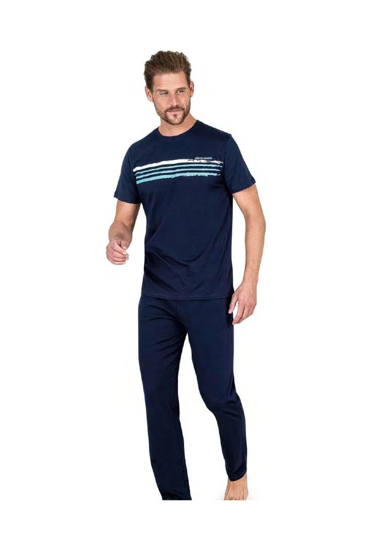 Pierre Cardin 6048 Erkek Kısa Kollu Penye Pijama Takım