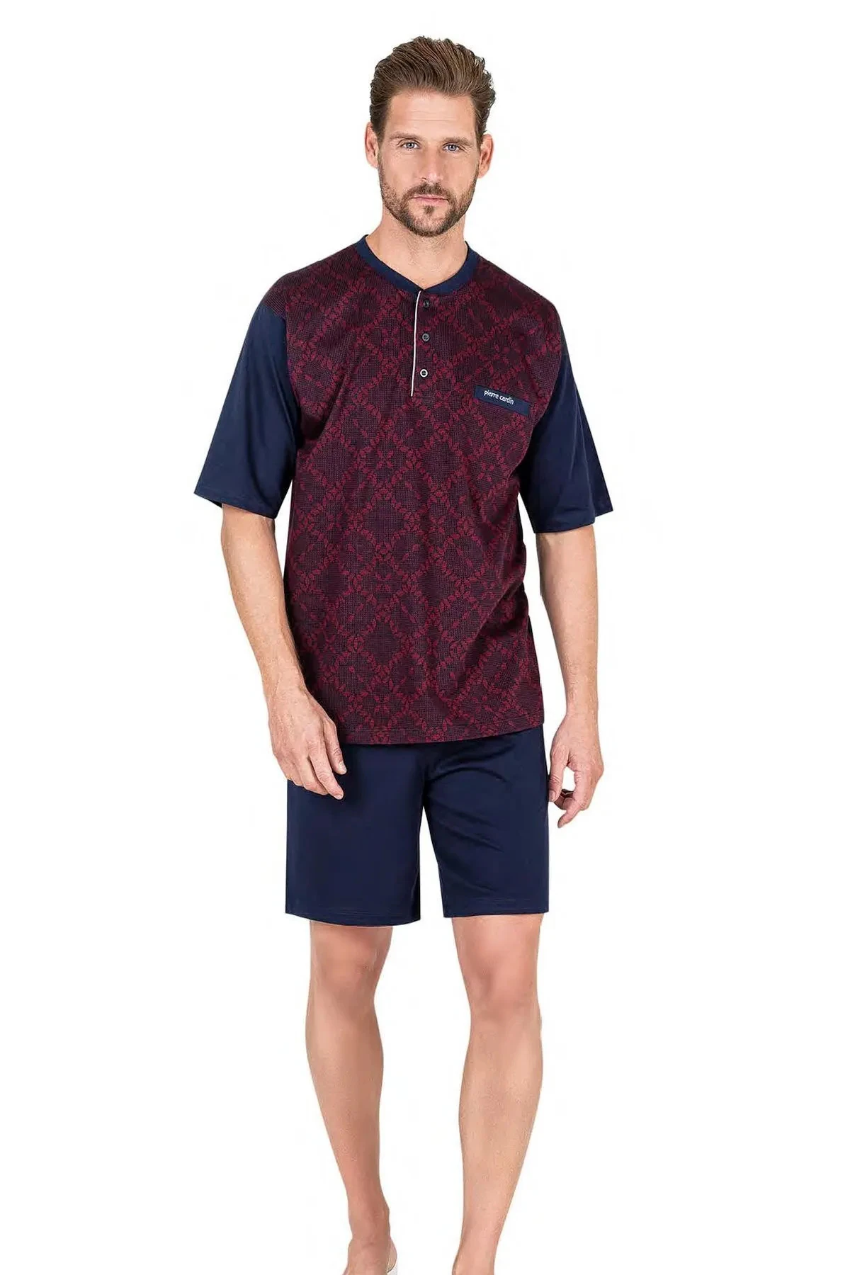 Pierre Cardin 6054 Erkek  Kısa Kollu 3 Lü Jakarlı Pijama Takım