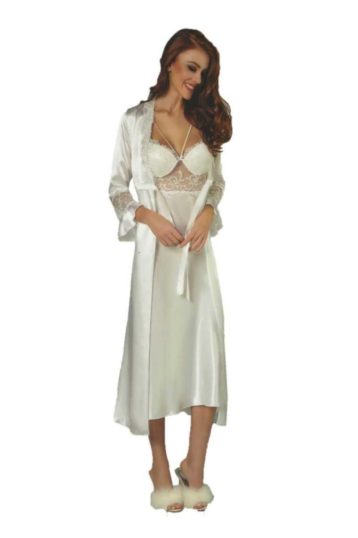 Pierre Cardin Kadın 6025 Ekru 6'lı Set Güpürlü Saten