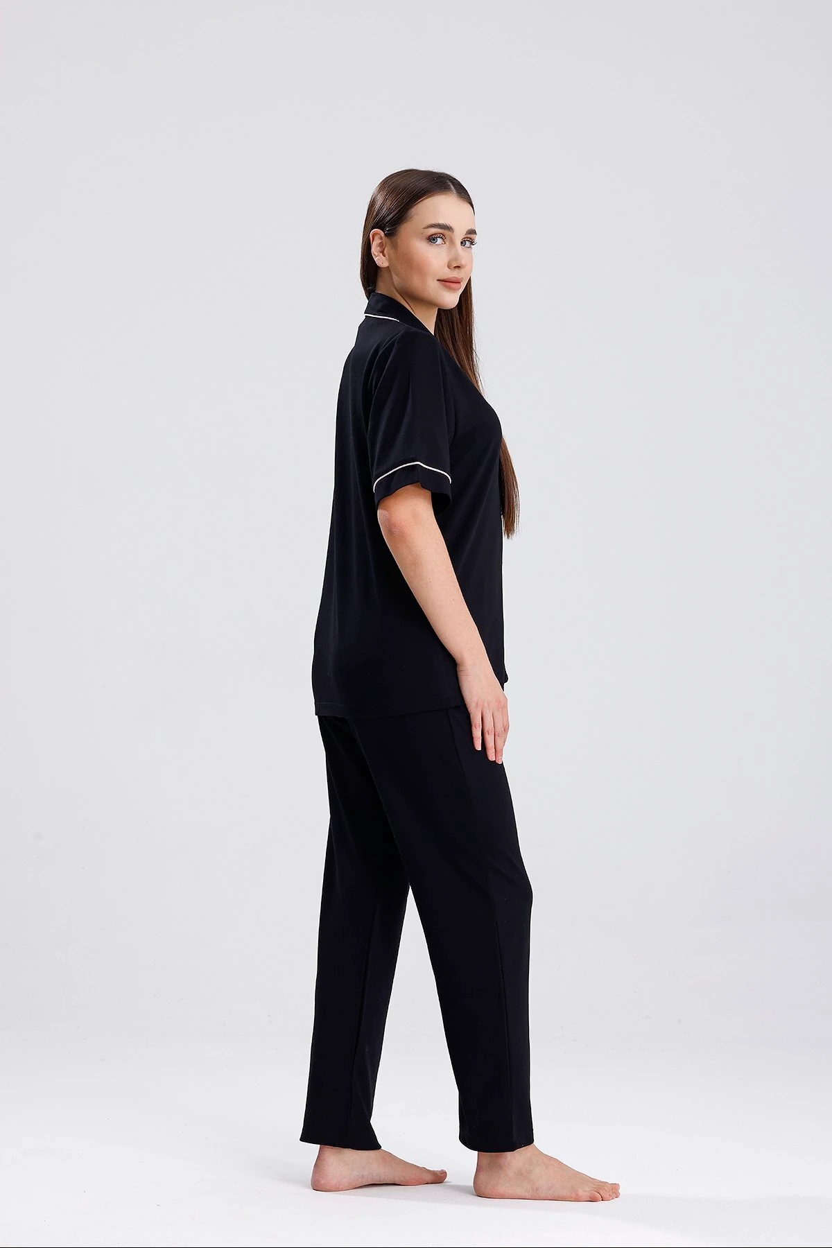 Espuar 770 Kadın Kısa Kollu Önden Düğmeli Pijama Takımı