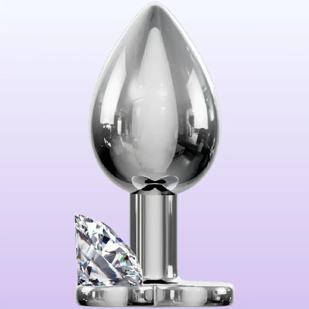 The Anal Fantasy Jewellery Silver Beyaz Taşlı Metal Anal Plug-Small