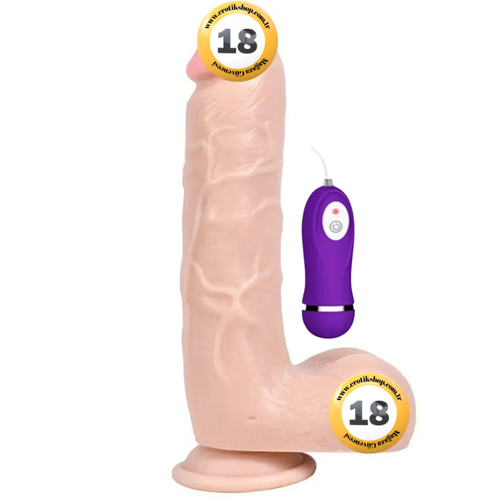 Shequ Vibrating Dildo Adam Ruber 21 cm Titreşimli Realistik Penis SQ-WBC10012-V