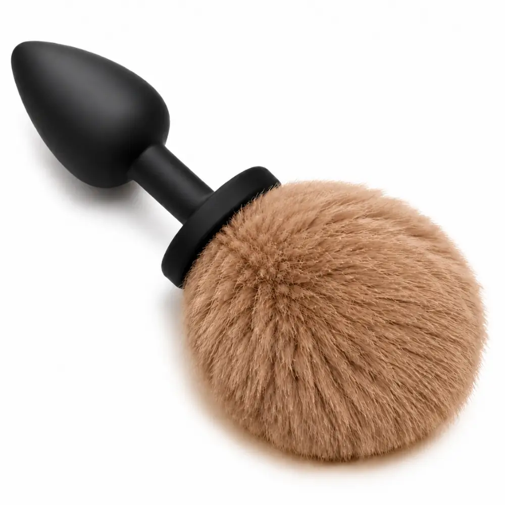 The Anal Fantasy Luxury Black Silicone Bunny Tail Brown Kuyruklu Anal Plug