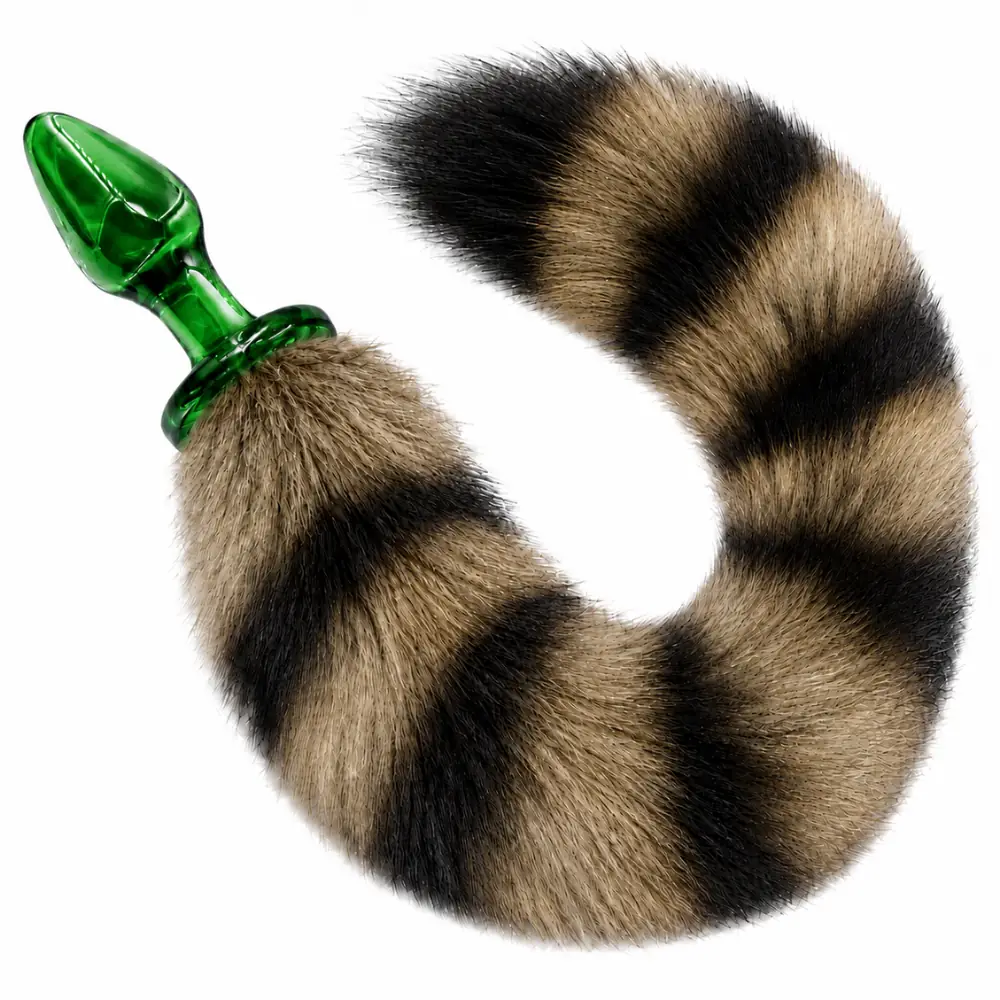 The Anal Fantasy Slips Glass Tail Kuyruklu Cam Anal Plug - Green