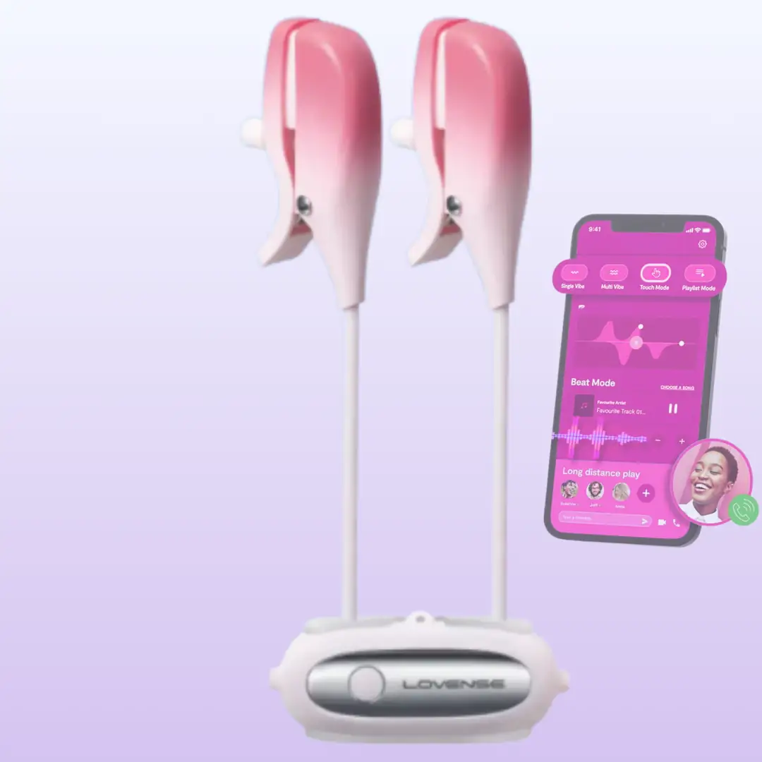 Lovense Gemini Telefon Kontrollü Titreşimli Göğüs Ucu Vibratör