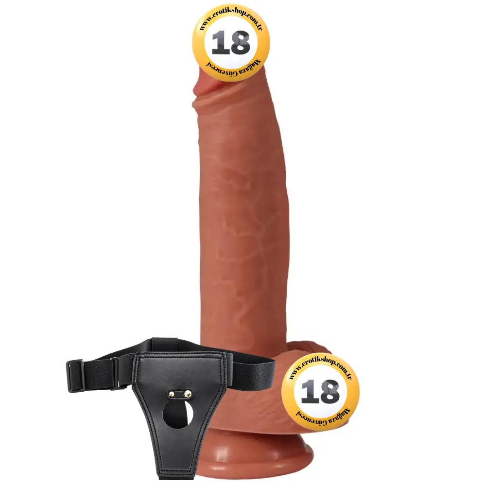 Shequ Leo Belden Bağlamalı 23 Cm Strapon Realistik Penis