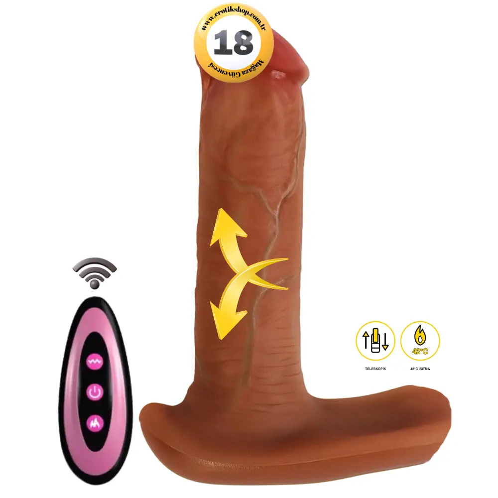 Piq Toys Thrusting Dildo İleri Geri Hareketli Klitoris Uyarıcılı Isıtmalı Realistik Vibratör