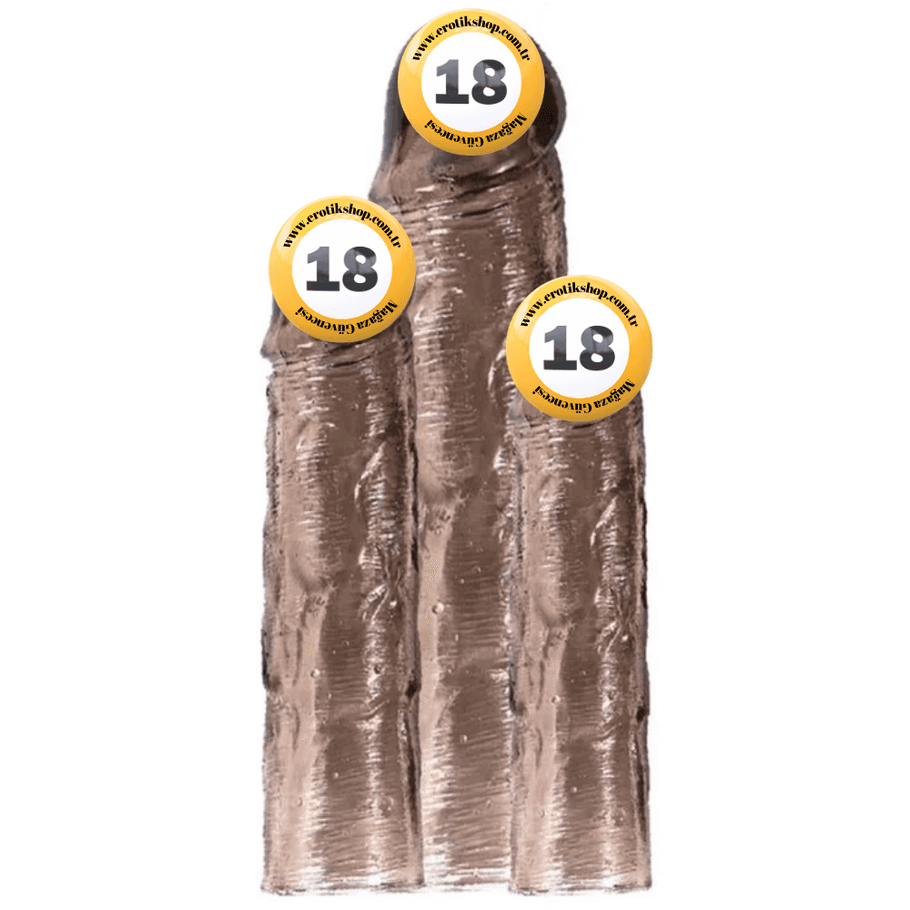 Shequ Penis Sleeve Set Trans Farklı Boy Penis Kılıfı Seti-Brown