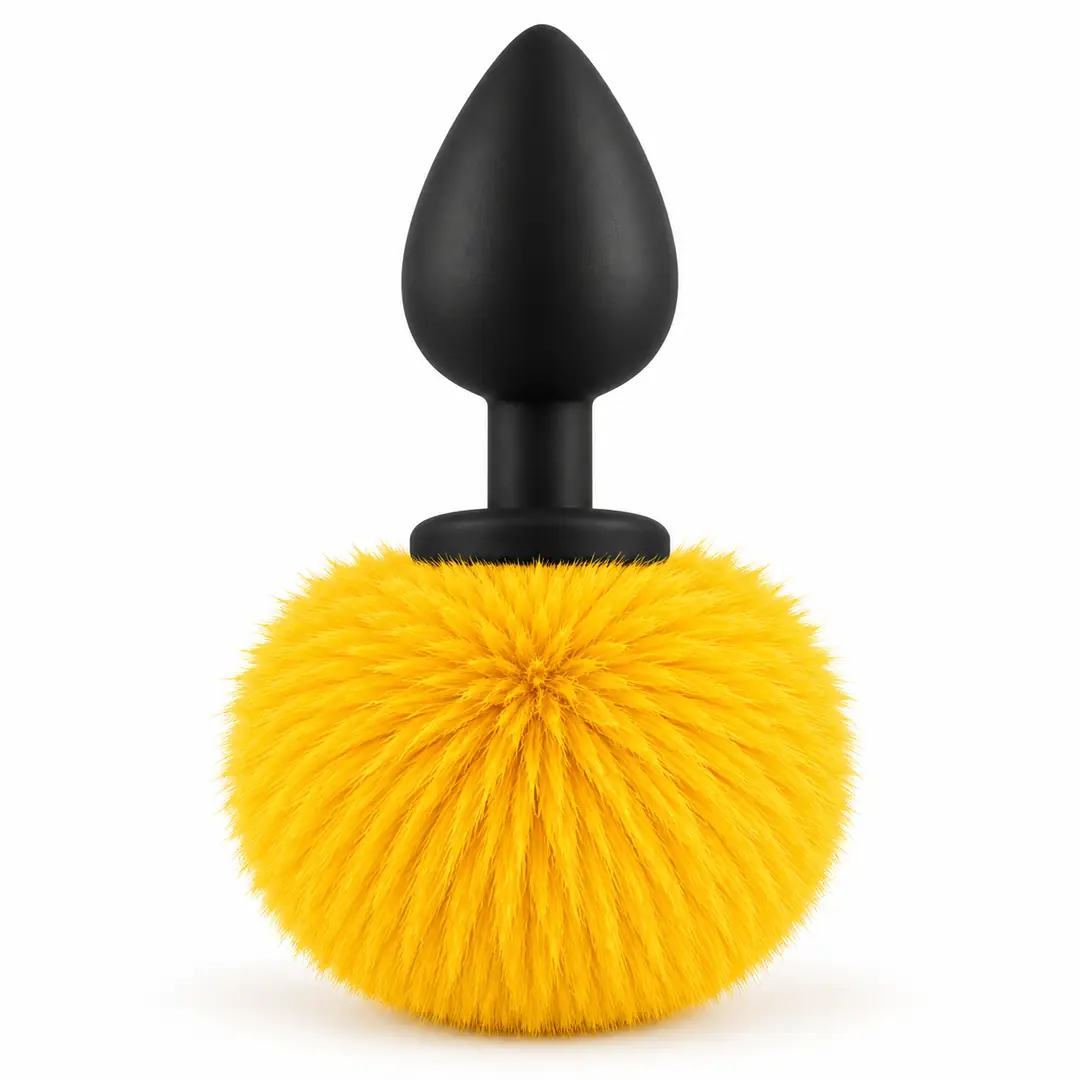 The Anal Fantasy Luxury Black Silicone Bunny Tail Yellow Kuyruklu Anal Plug