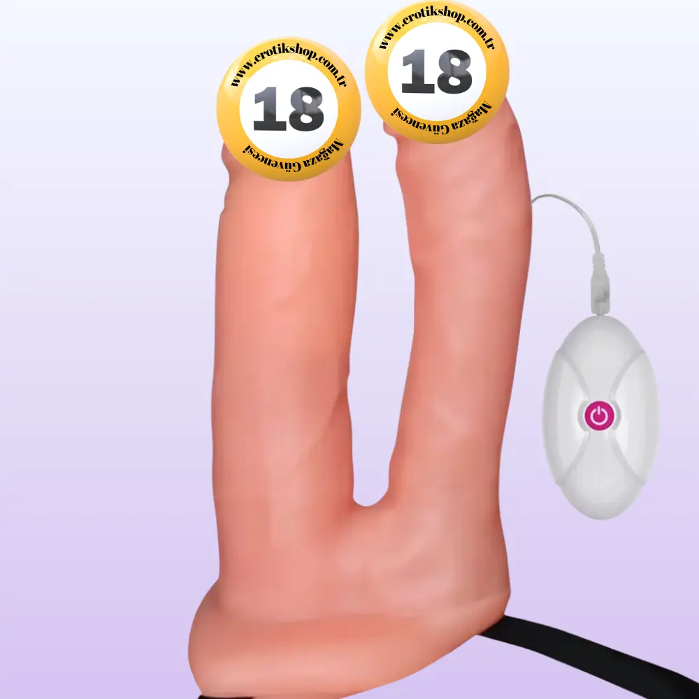 Lovetoy Vibrating Unisex Hollow Strap On Belden Bağlamalı Çift Taraflı Penis LV3006