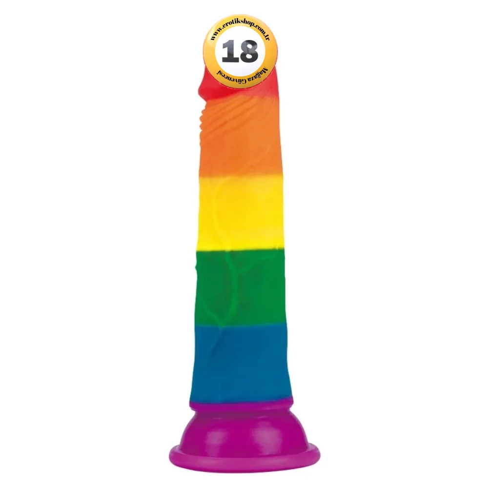 Lovetoy Prider Dildo 18.5 cm Renkli Soft Doku Realistik Penis LV410025