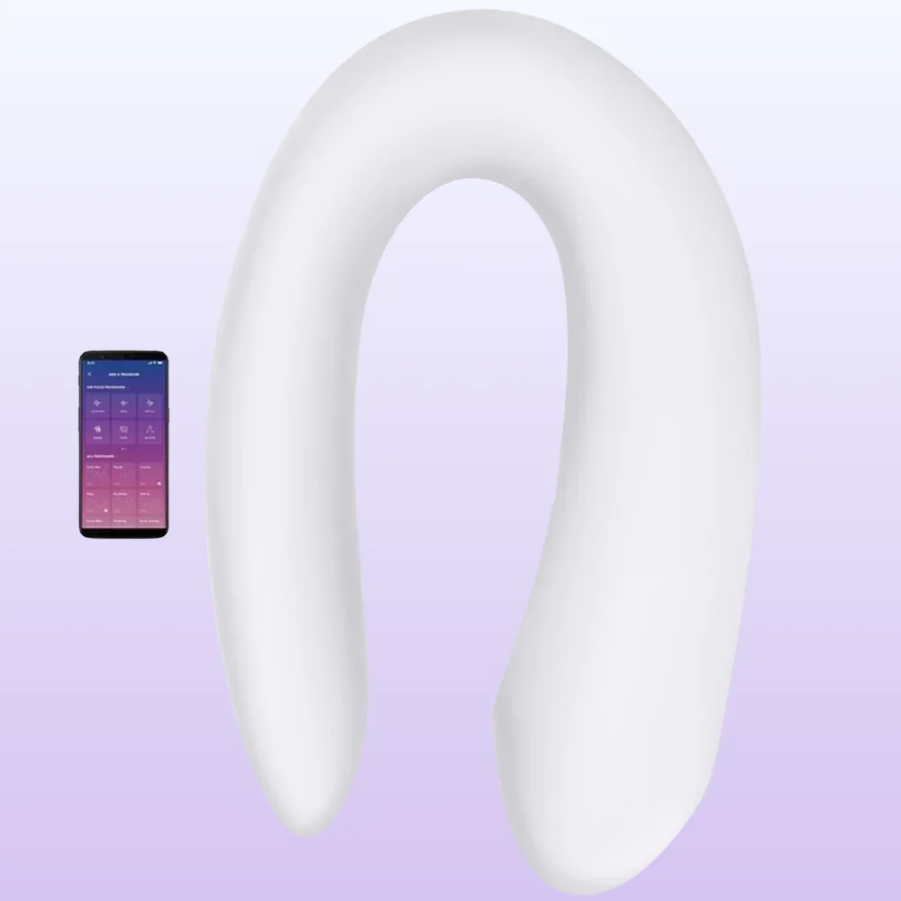 Satisfyer Double Fun White Telefon ve Uzaktan Kumanda Kontrollü Vibratör