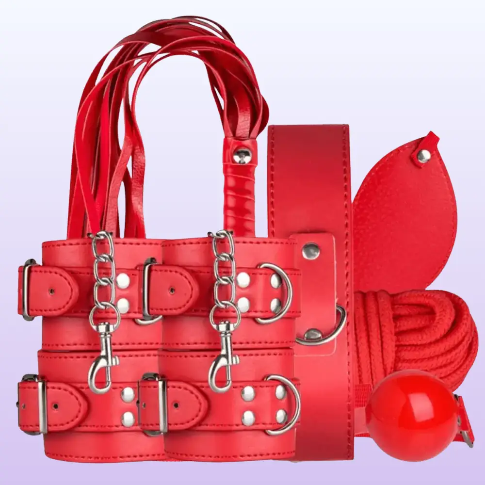 The Fetish Fantasy Series 7 Pcs. Fetiş Pozisyon Seti - Kırmızı