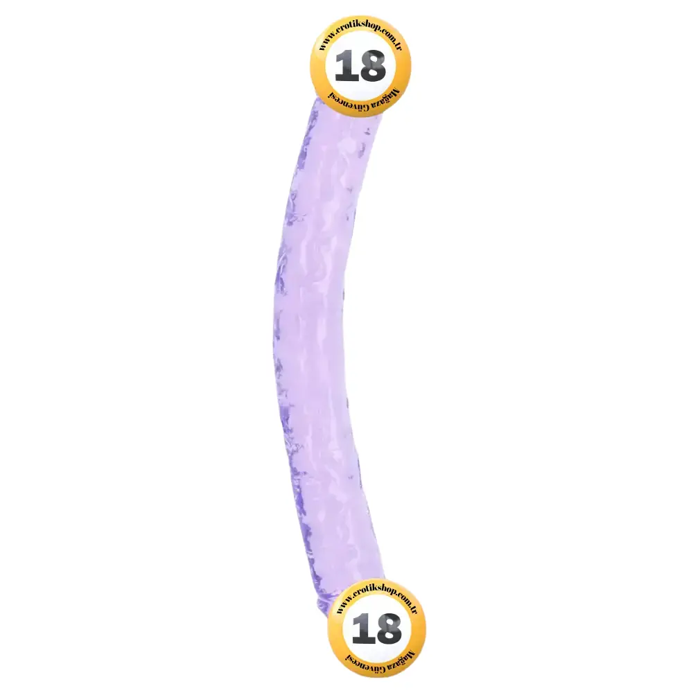 Double Ended Jelly Dildo 30 cm Çift Taraflı Jel Penis-Purple