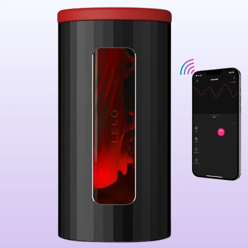 Lelo F1 V2 Masturbator Gun Metal Red Telefon Kontrol Mastürbatör