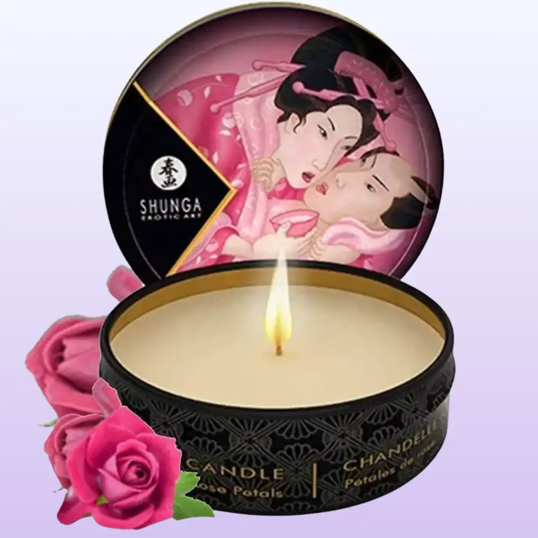 Shunga Mini Massage Candle Rose Petals 30 ml Masaj Mumu