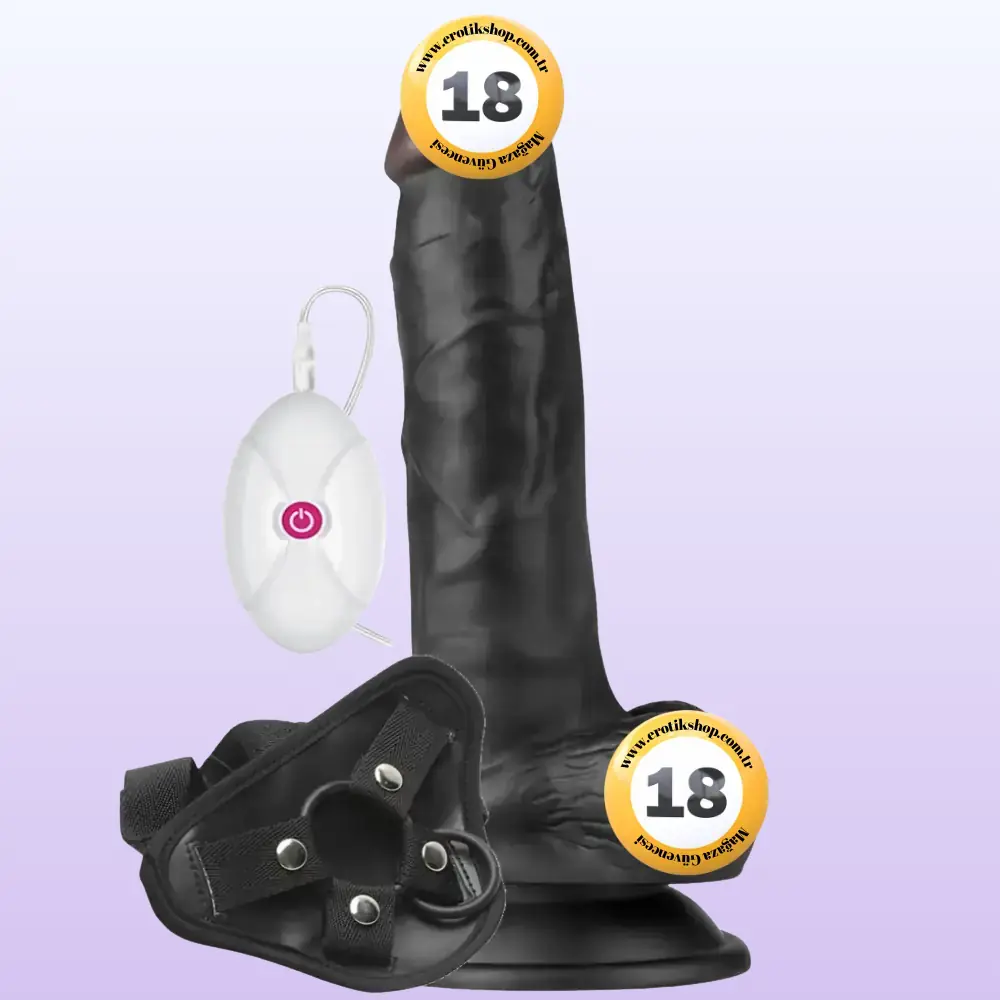 Lovetoy Easy Strapon 19 cm Titreşimli Siyah Penis LV715127
