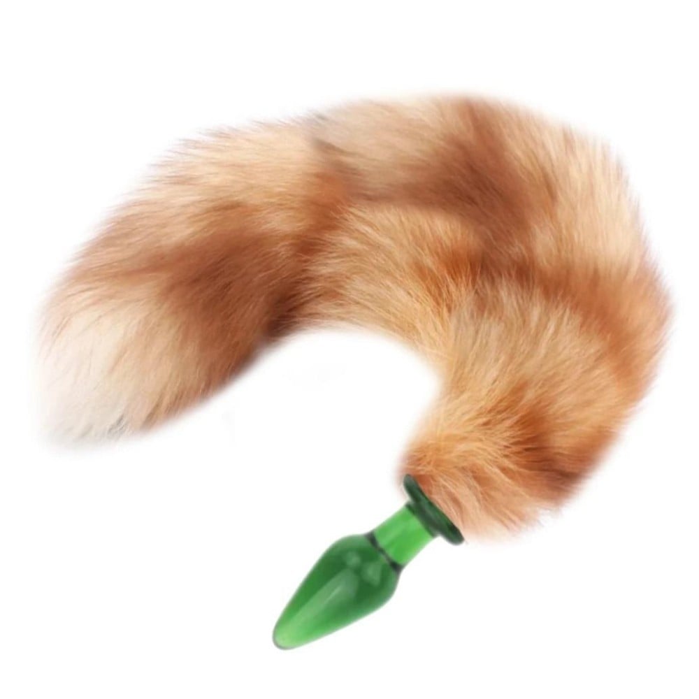 The Anal Fantasy Slips Glass Tail Kuyruklu Cam Anal Plug - Green