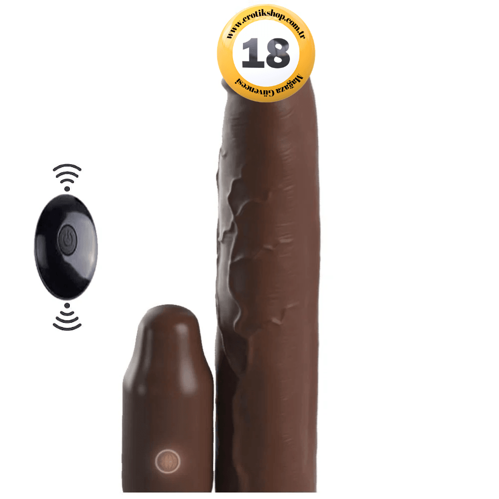 Pipedream Fantasy X-Tensions Elite Silicone 3'' Titreşimli Amerikan Penis Kılıfı - Brown