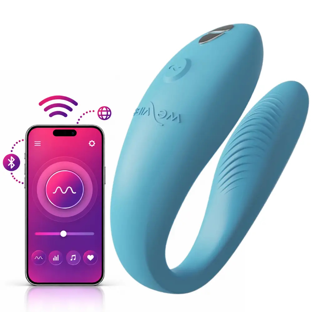 We-Vibe Sync Go Telefon Kontrollü ve Uzaktan Kumandalı Vibratör-Turkuaz
