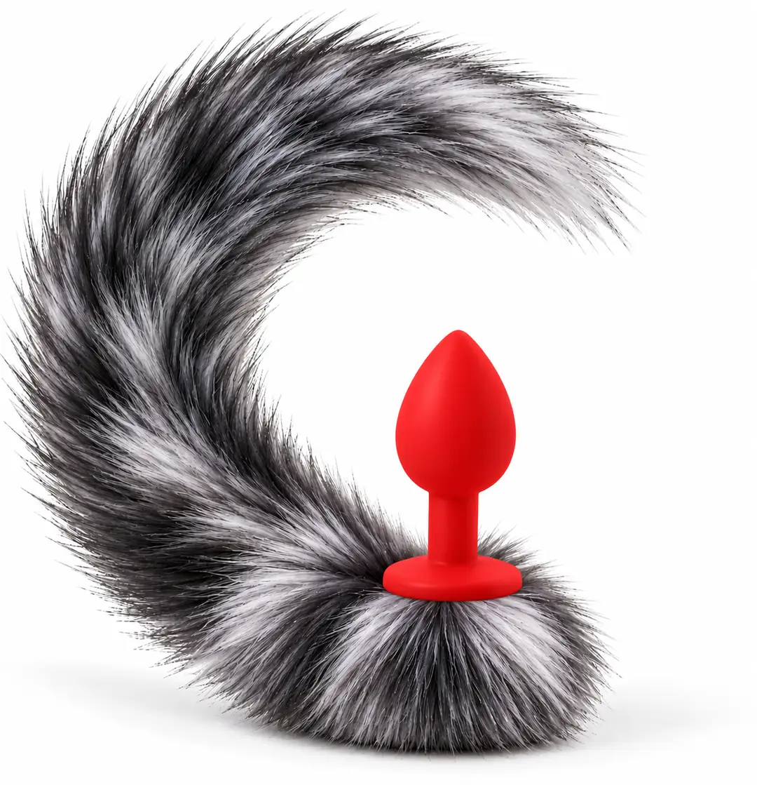 The Anal Fantasy Kuyruklu Silikon Anal Plug - Red