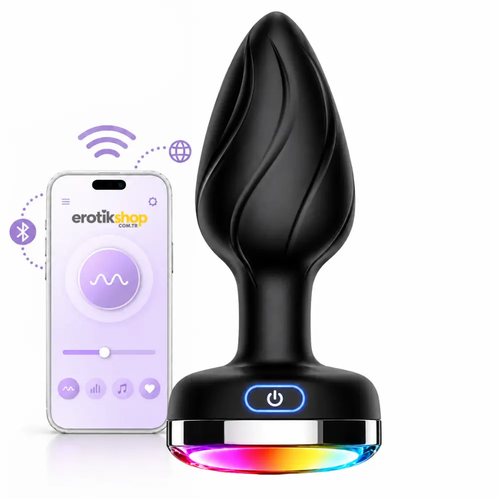 The Anal Fantasy Aticon Telefon Kontrollü Led Işıklı Titreşimli Anal Plug