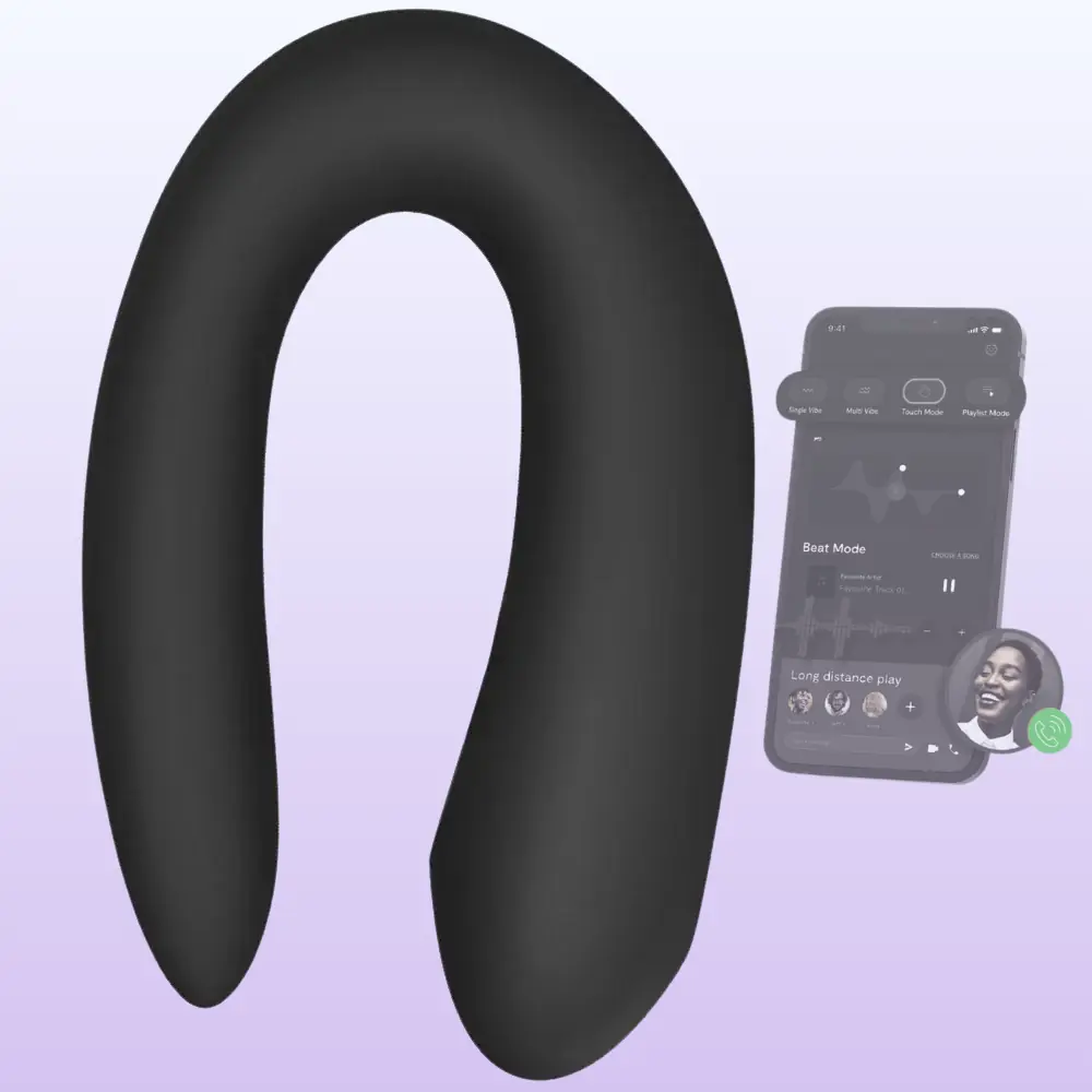 Satisfyer Double Fun Siyah Telefon ve Uzaktan Kumanda Kontrollü Vibratör