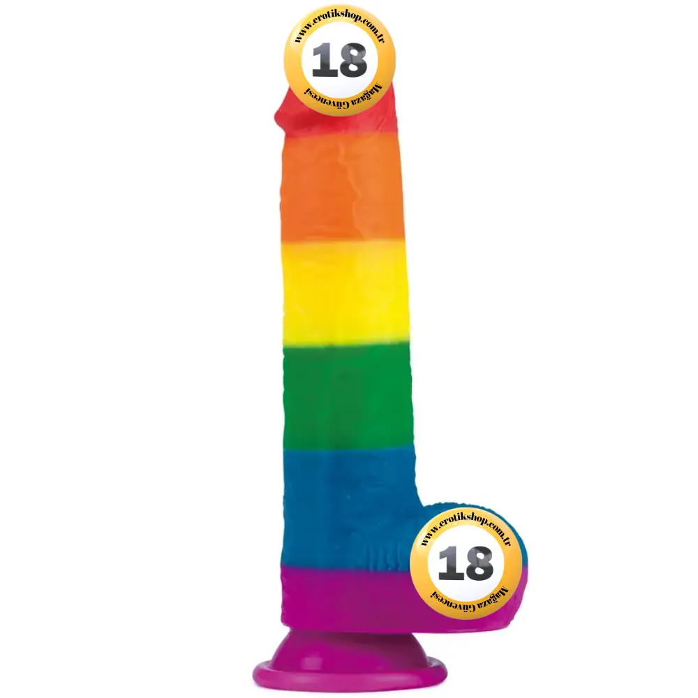 Lovetoy Prider Dildo 23 cm Renkli Soft Doku Realistik Penis LV410028