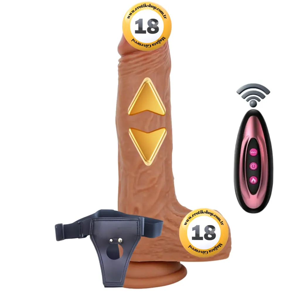 Marcelo Natural Dildo 22 Cm İleri Geri Hareketli Kemerli Realistik Penis