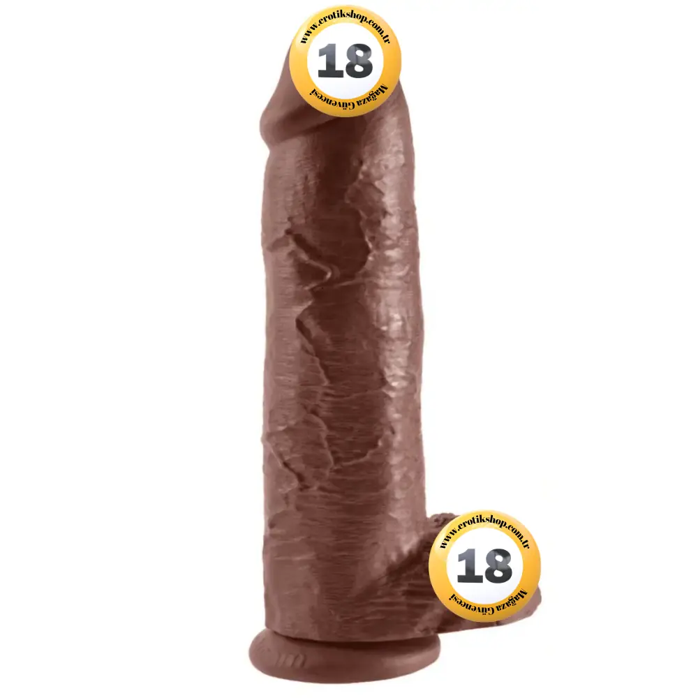 Pipedream King Cock 12 Inch Cock With Balls Amerikan Realistik Penis - Brown