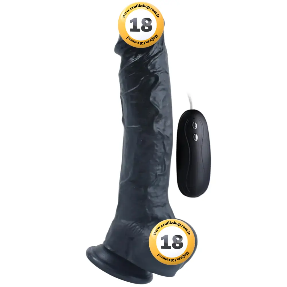 Xise Dildo Series Adonis Titreşimsli Realistik Penis 18 Cm - Siyah