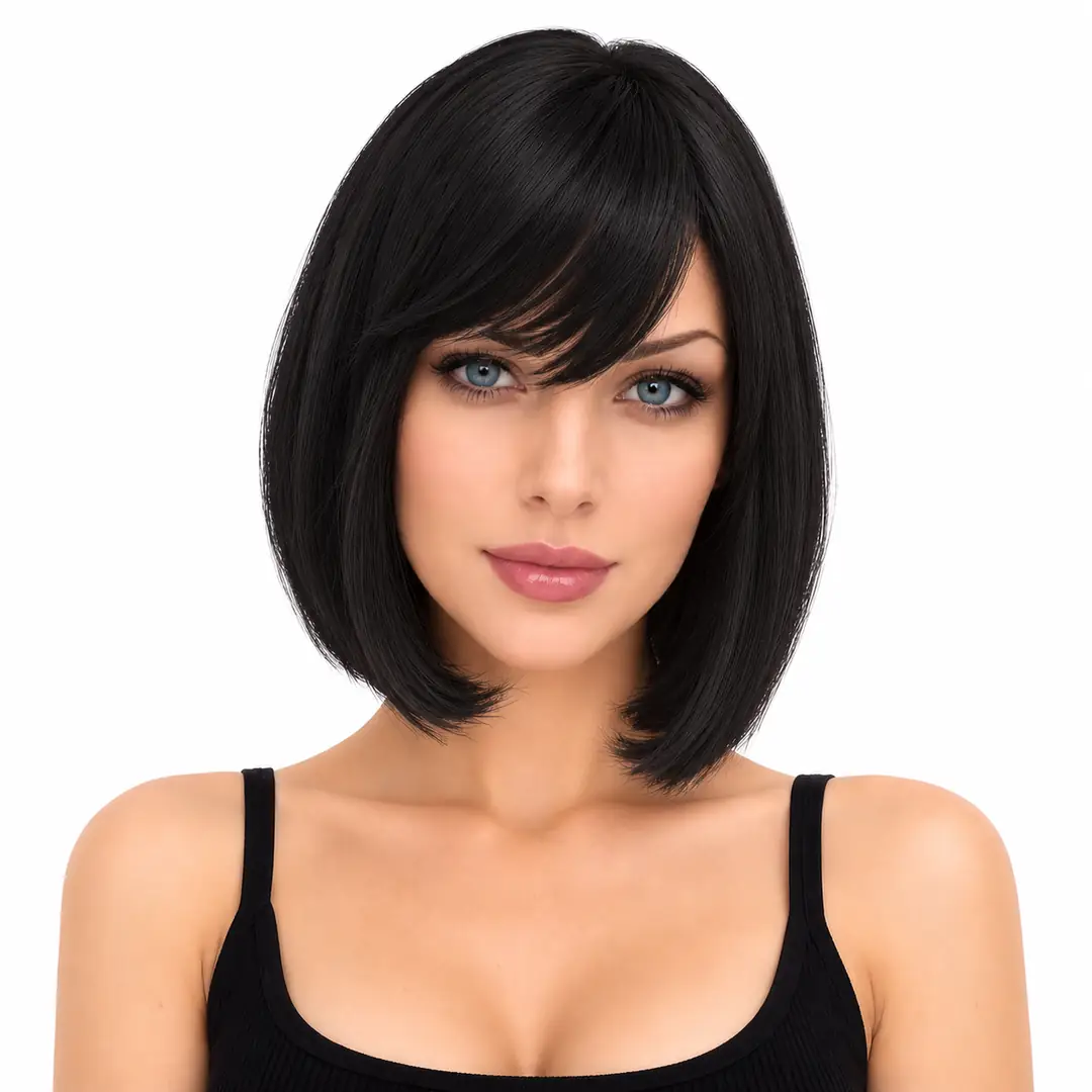 The Toupee Kısa Boy Sentetik Kanekalon Peruk Saç-Siyah