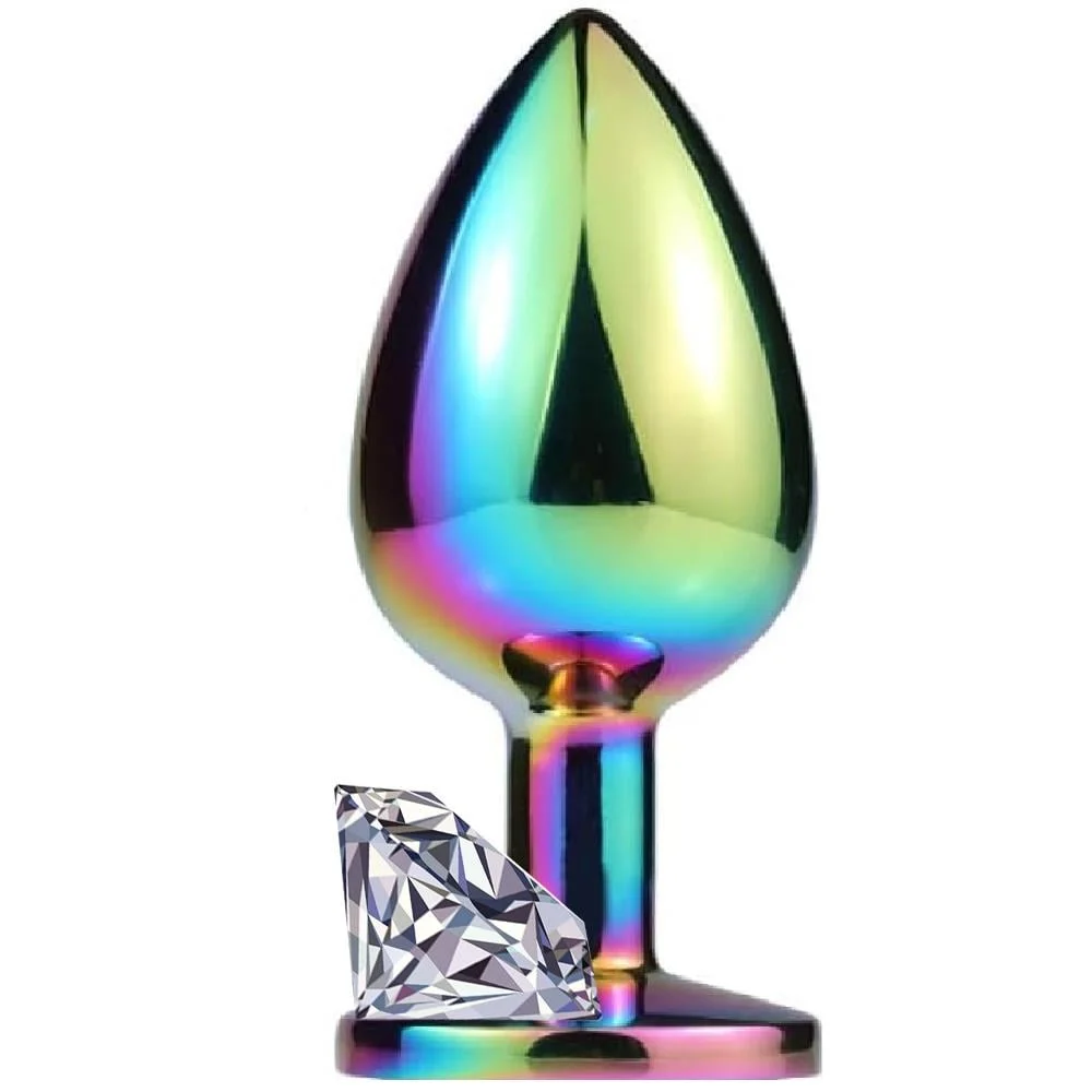The Anal Fantasy Hot Cool Rainbow Metal Anal Plug Small-White