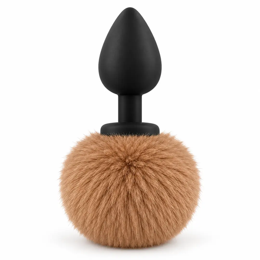 The Anal Fantasy Luxury Black Silicone Bunny Tail Brown Kuyruklu Anal Plug