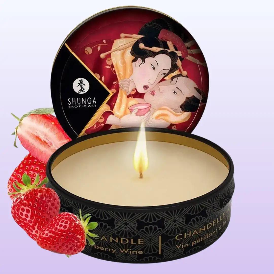 Shunga Mini Massage Candle Strawberry 30 ml Masaj Mumu