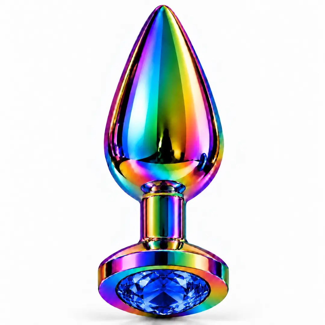 The Anal Fantasy Hot Cool Rainbow Metal Anal Plug Small-Blue