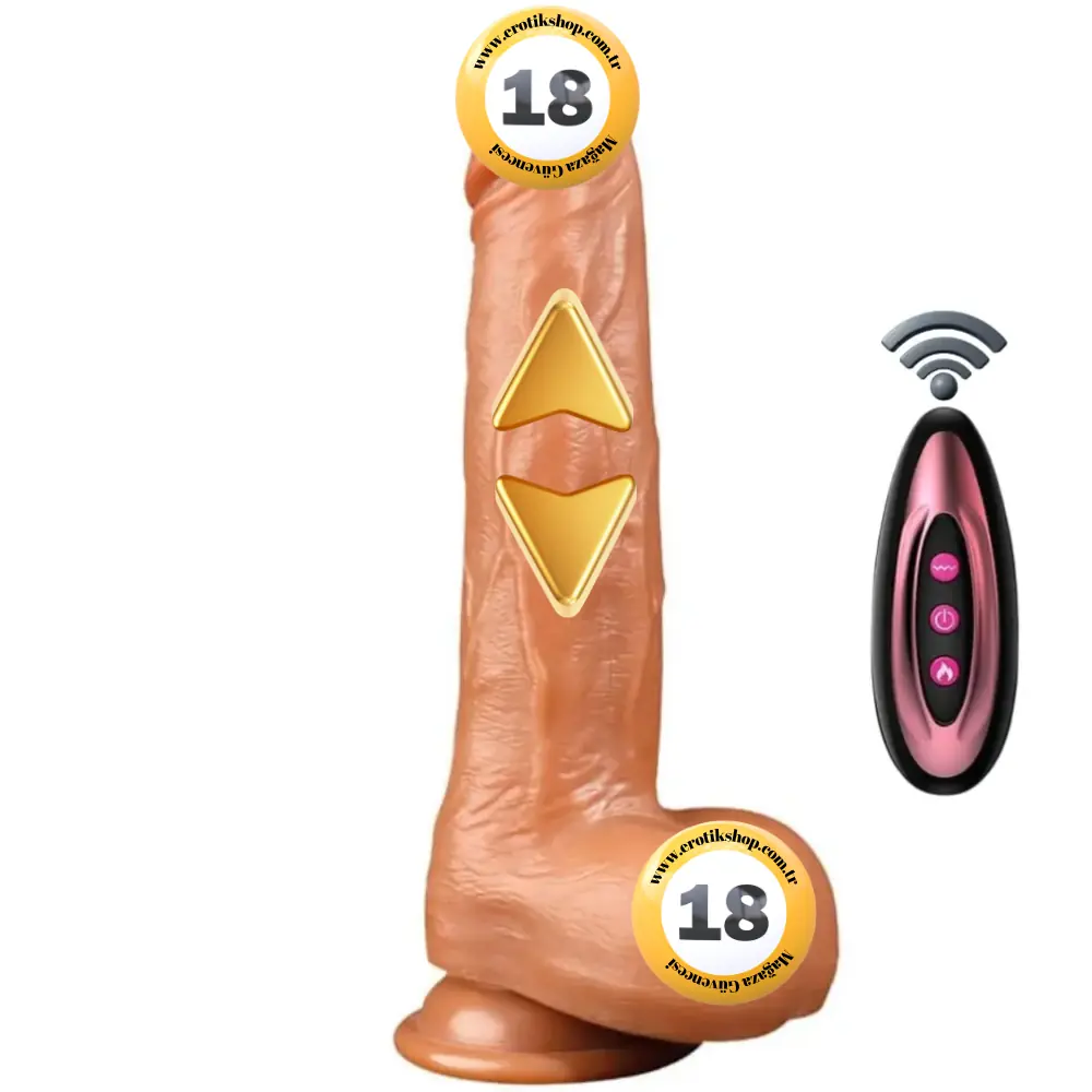 The Dick Realistic Stimulation Isıtmalı İleri Geri Hareketli Realistik Penis 23 Cm